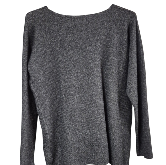 Bianco & Blu Gray Long Sleeve Sweater Merino Wool Cashmere Women's Size Large - Picture 5 of 12